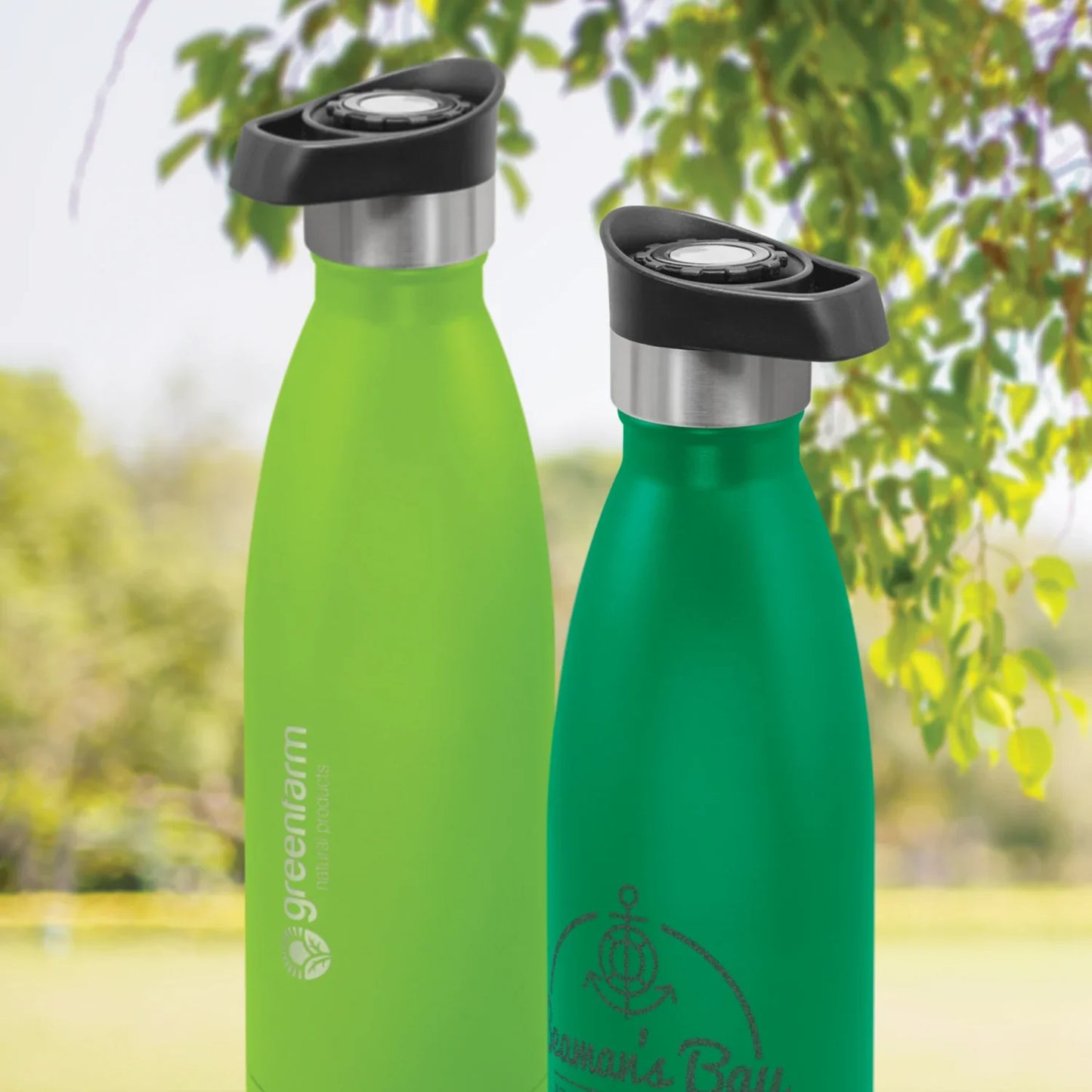 Mirage Powder Coated Vacuum Bottle - Push Button Lid - PrintaPromo