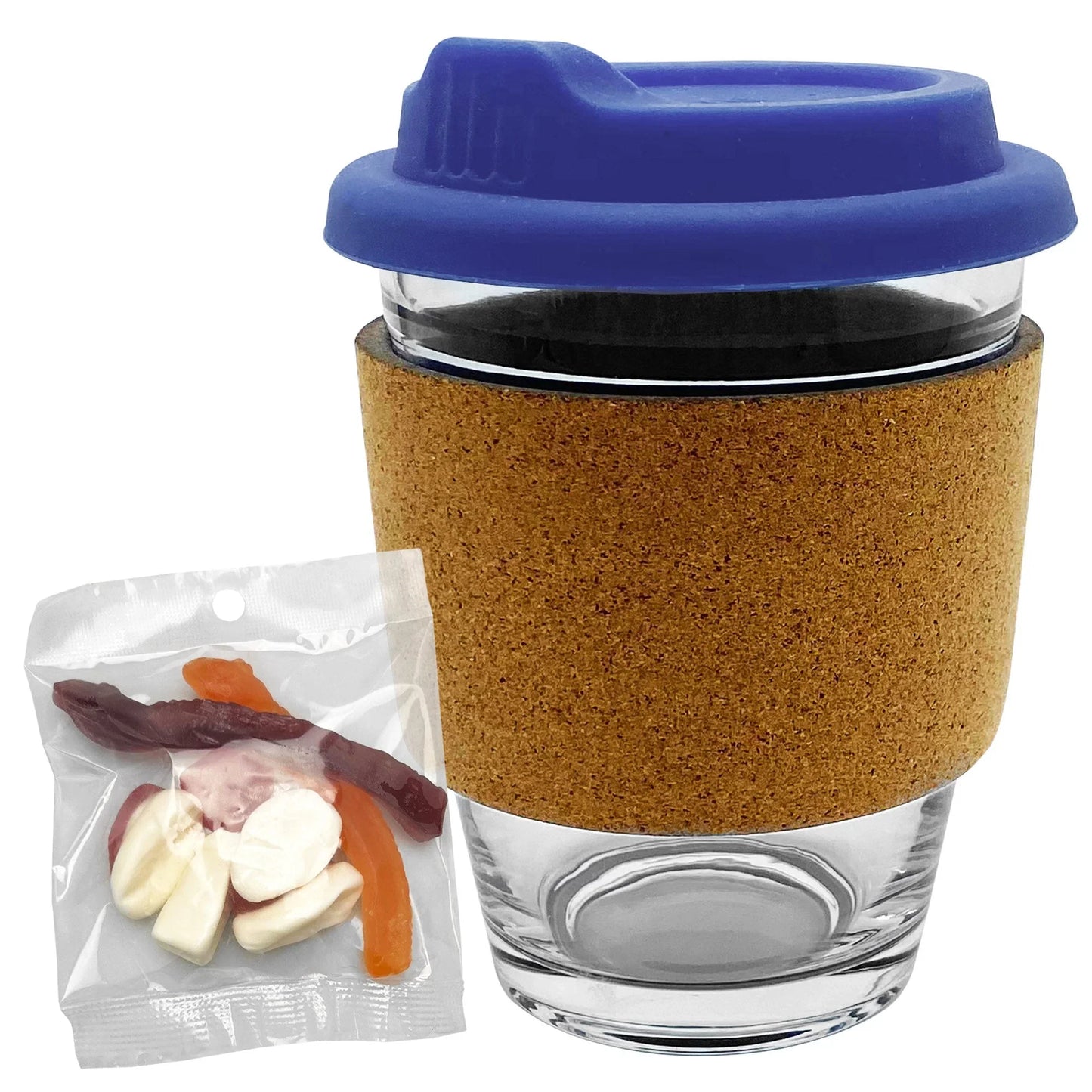 Jelly Party Mix in Cork Band Glass Coffee Cup - PrintaPromo