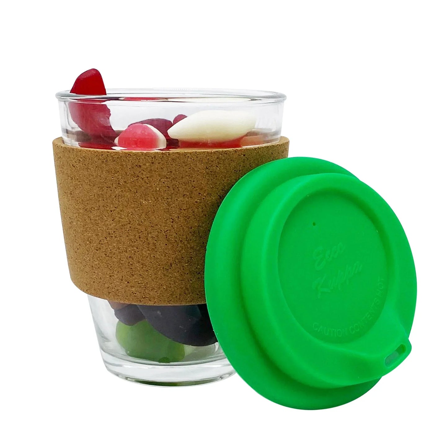 Jelly Party Mix in Cork Band Glass Coffee Cup - PrintaPromo