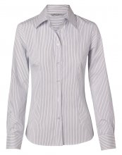 M8200L Womens Ticking Stripe Long Sleeve Shirt