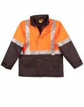 SW28 Hi Vis Two Tone Rain Proof Jacket with Quilt Lining