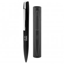 F500 Slim Mirror Finish Rubberised Pen with Tube