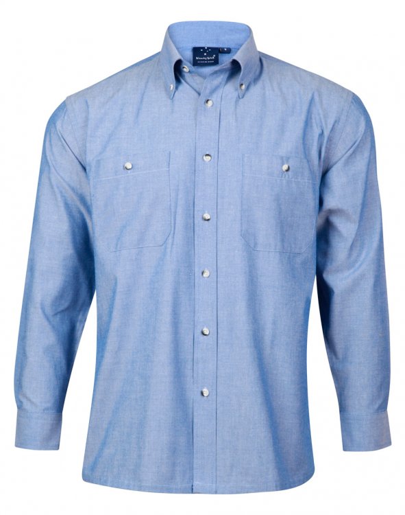 BS03L Mens Chambray Long Sleeve Shirt : PrintaPromo, Custom Printed ...