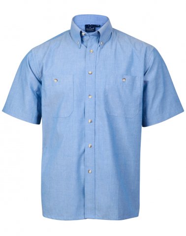 BS03S Mens Chambray Short Sleeve Shirt : PrintaPromo, Custom Printed ...