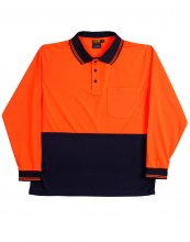 SW05CD Branded High Visibility CooDry Long Sleeve Safety Polo