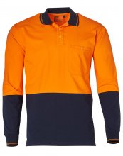 SW36 Cotton Jersey Two Tone Long Sleeve Safety Polo
