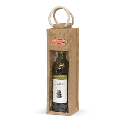 Serena Jute Wine Carrier - PrintaPromo