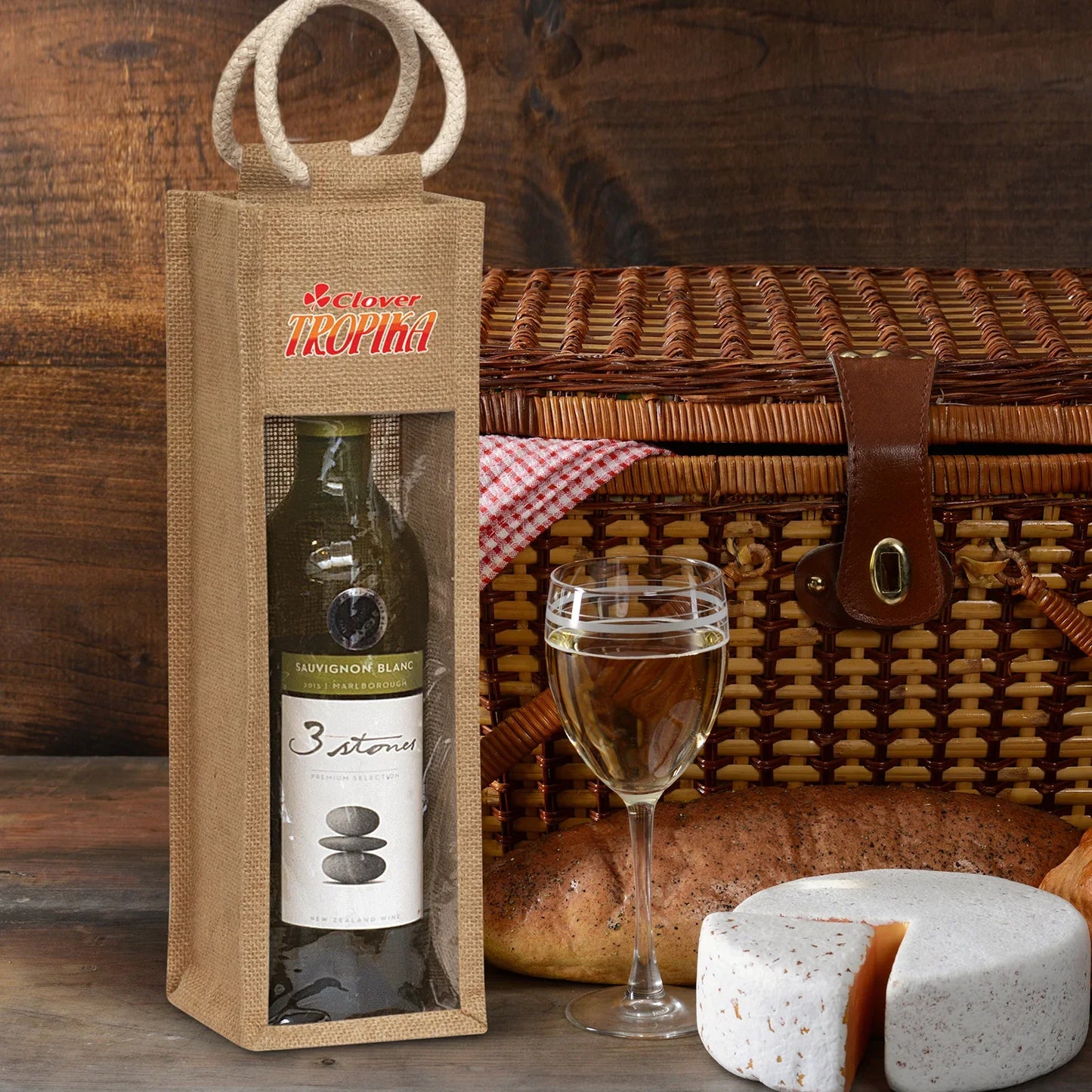 Serena Jute Wine Carrier - PrintaPromo