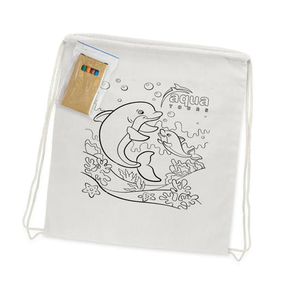 Cotton Colouring Drawstring Backpack - PrintaPromo