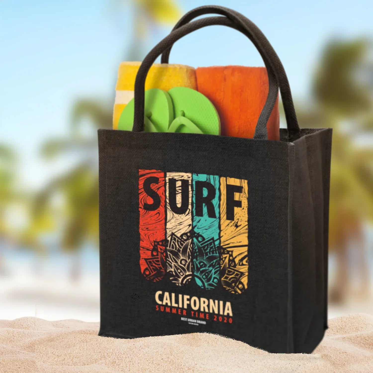 Monza Jute Tote Bag - Colour Match - PrintaPromo