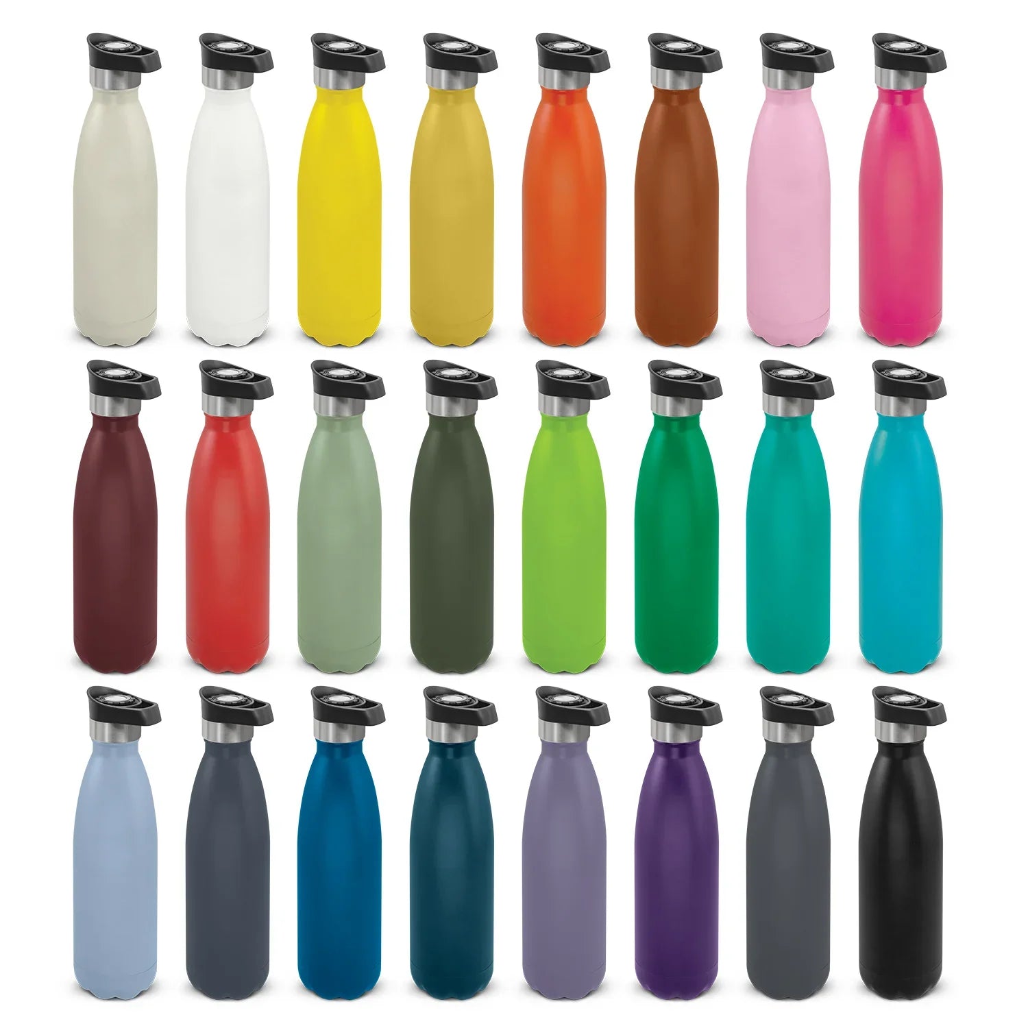 Mirage Powder Coated Vacuum Bottle - Push Button Lid - PrintaPromo