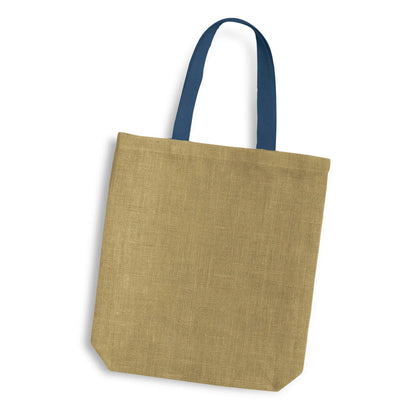 Thera Jute Tote Bag - Coloured Handles - PrintaPromo