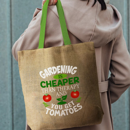 Thera Jute Tote Bag - Coloured Handles - PrintaPromo