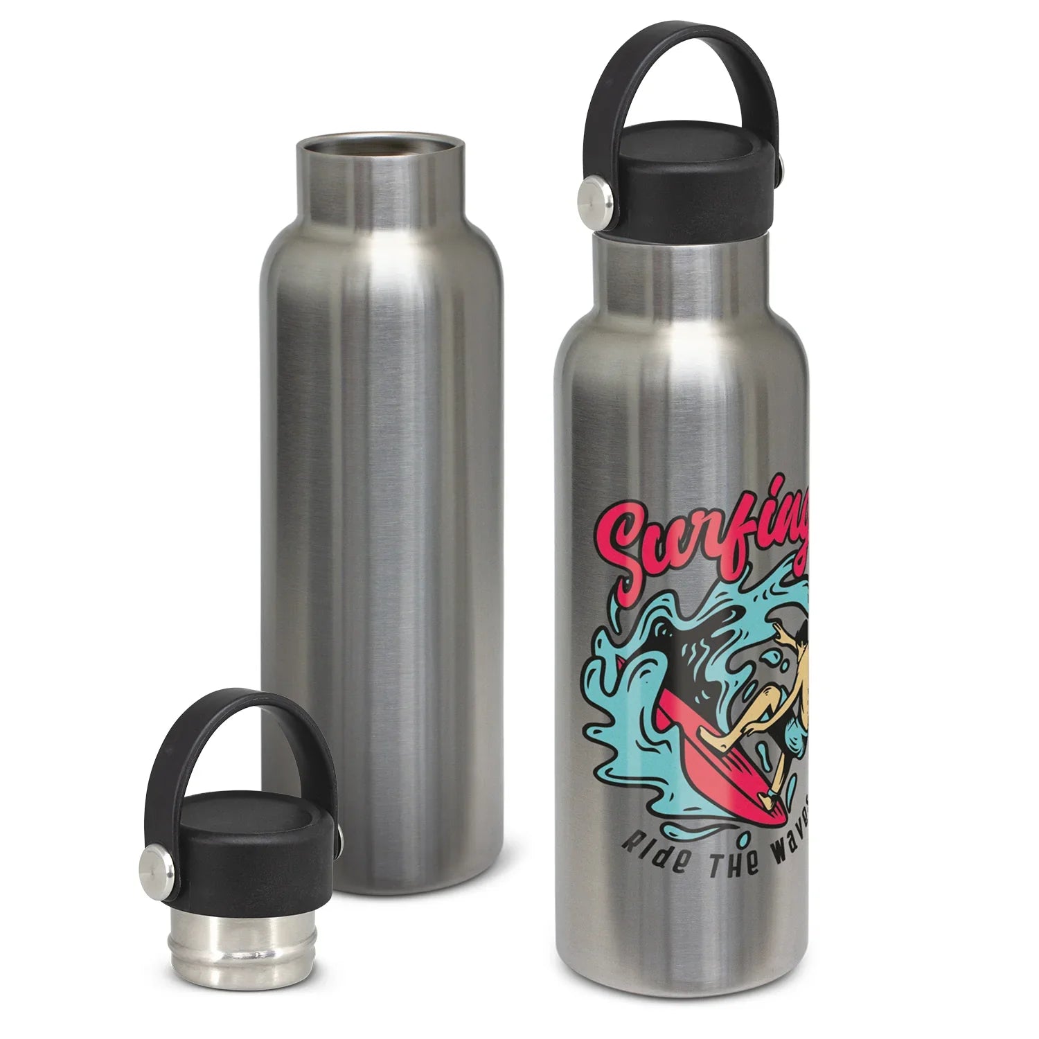 Nomad Vacuum Bottle Stainless - Carry Lid - PrintaPromo