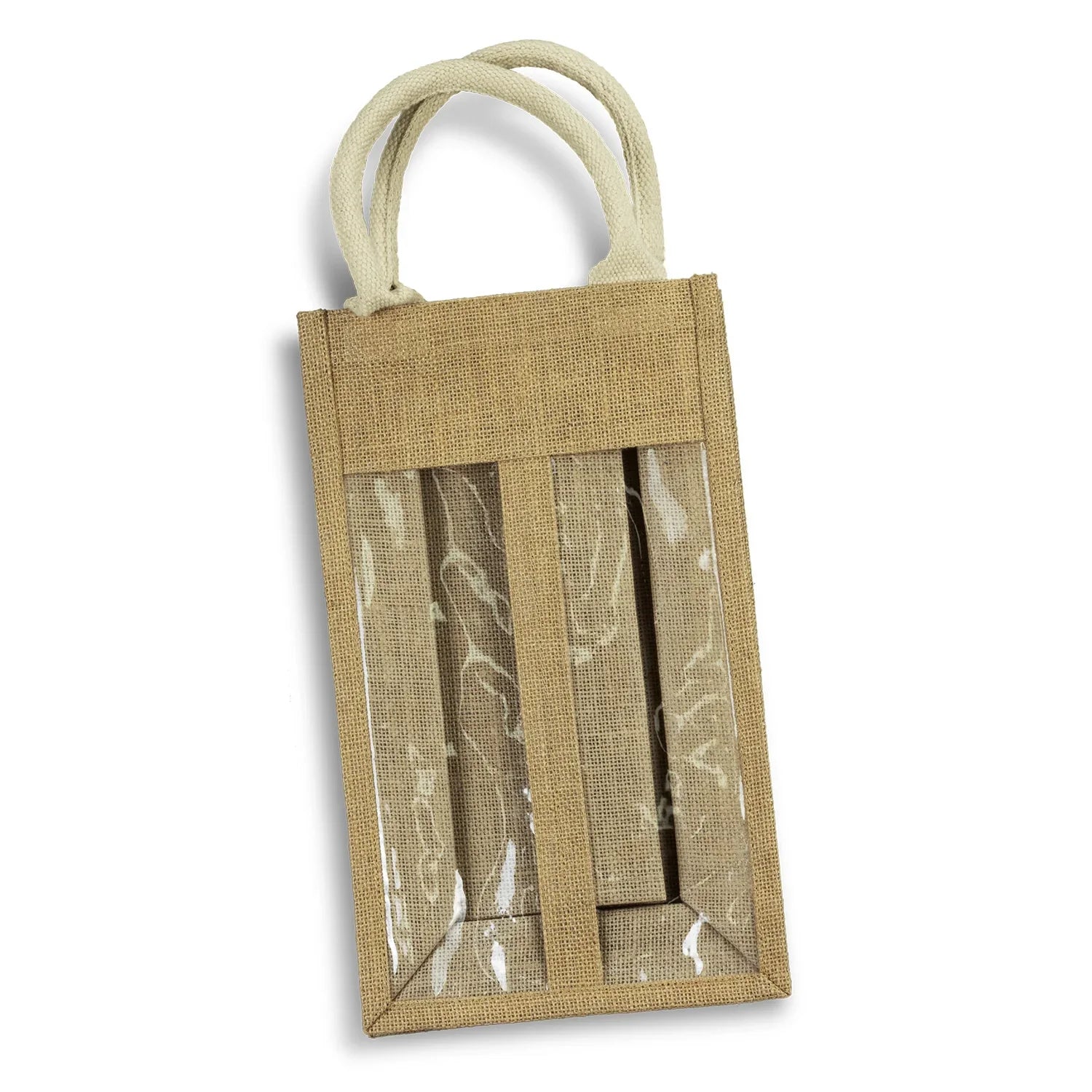 Serena Jute Double Wine Carrier - PrintaPromo