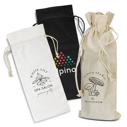 Cotton Wine Drawstring Bag - PrintaPromo