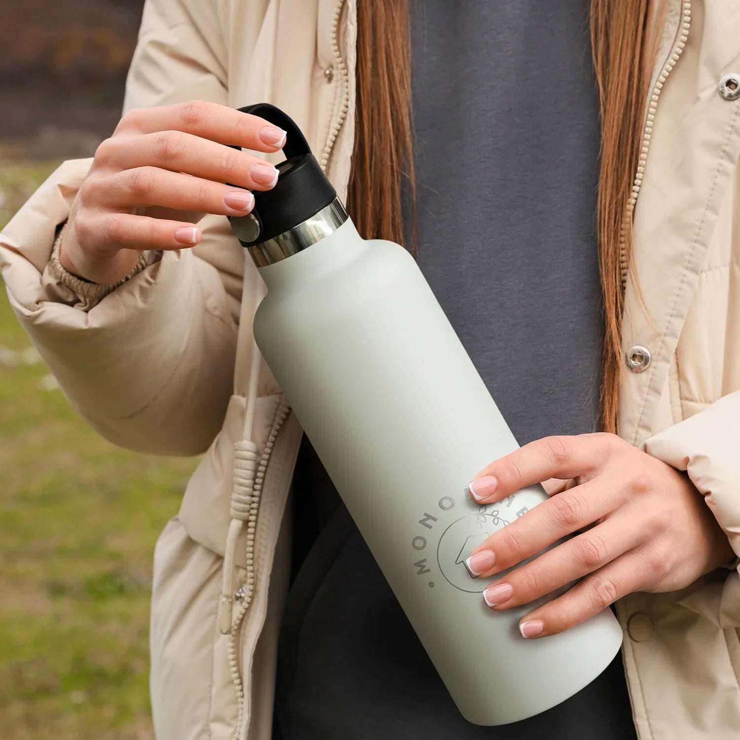 Nomad Vacuum Bottle 1L - Carry Lid - PrintaPromo