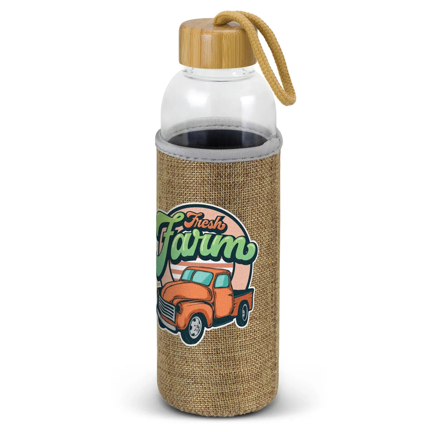 Eden Glass Bottle - Natural Sleeve - PrintaPromo