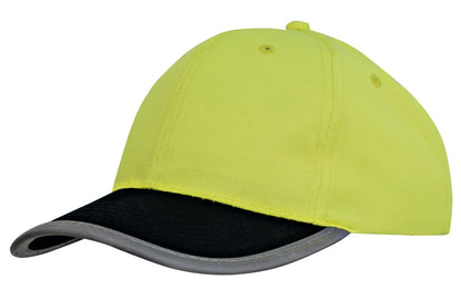 Luminescent Safety Cap with Reflective Trim - PrintaPromo