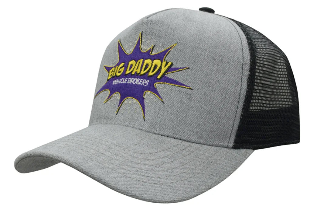 Grey Marle American Twill With Mesh Back - PrintaPromo