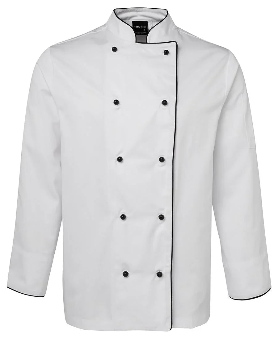 JB's L/S Chefs Jacket White/Black5CJ - PrintaPromo