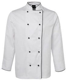 JB's L/S Chefs Jacket White/Black5CJ - PrintaPromo