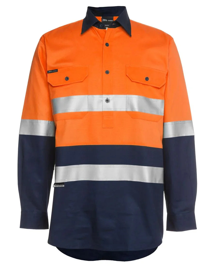 JB's Hv (D+N) Close Front L/S 190G Shirt 6HWCF - PrintaPromo