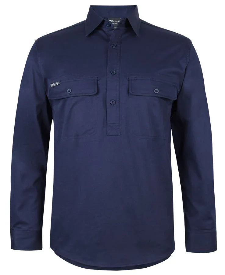 JB's L/S 150G Stretch Close Front Work Shirt 6WLCS - PrintaPromo