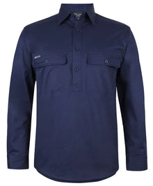 JB's L/S 150G Stretch Close Front Work Shirt 6WLCS - PrintaPromo
