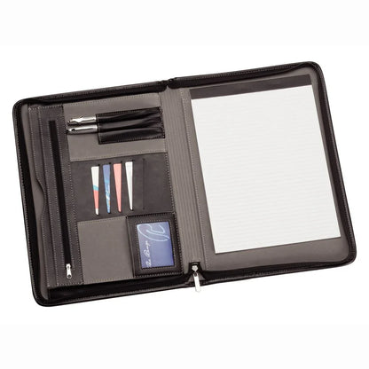 Two Tone A4 Imitation Leather Zip Compendium - PrintaPromo