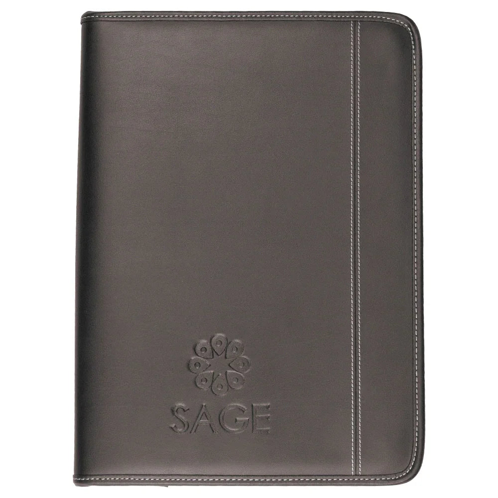 Two Tone A4 Imitation Leather Zip Compendium - PrintaPromo