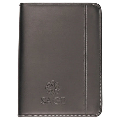 Two Tone A4 Imitation Leather Zip Compendium - PrintaPromo