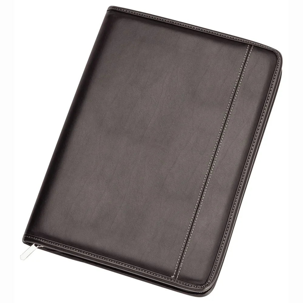 Two Tone A4 Imitation Leather Zip Compendium - PrintaPromo