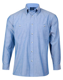 Mens Wrinkle Free Long Sleeve Chambray Shirts BS03L - PrintaPromo