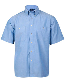 Mens Wrinkle Free Short Sleeve Chambray Shirts BS03S - PrintaPromo