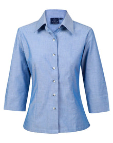 Ladies Wrinkle Free 3/4 Sleeve Chambray Shirts BS04 - PrintaPromo