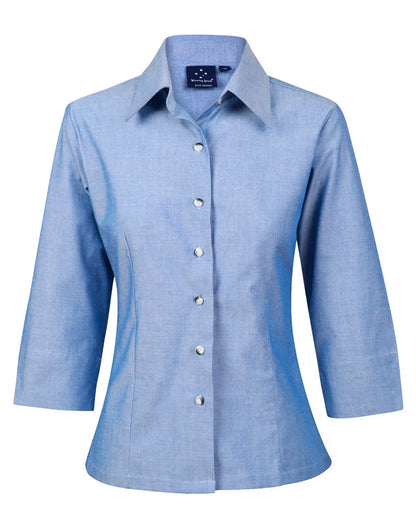 Ladies Wrinkle Free 3/4 Sleeve Chambray Shirts BS04 - PrintaPromo