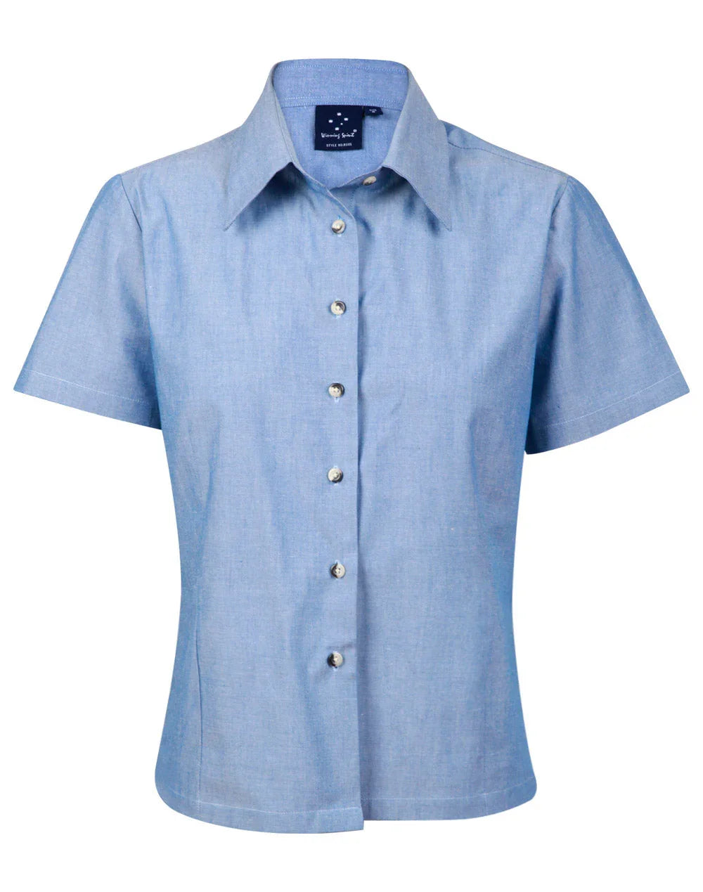 Ladies Wrinkle Free Short Sleeve Chambray Shirts BS05 - PrintaPromo