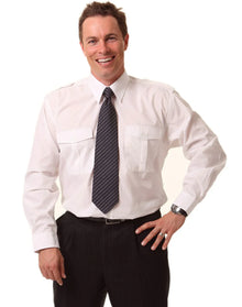 Mens Long Sleeve Epaulette Shirts BS06L - PrintaPromo