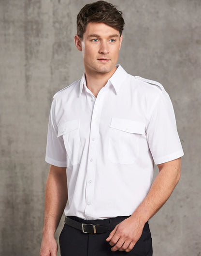 Mens Short Sleeve Epaulette Shirts BS06S - PrintaPromo