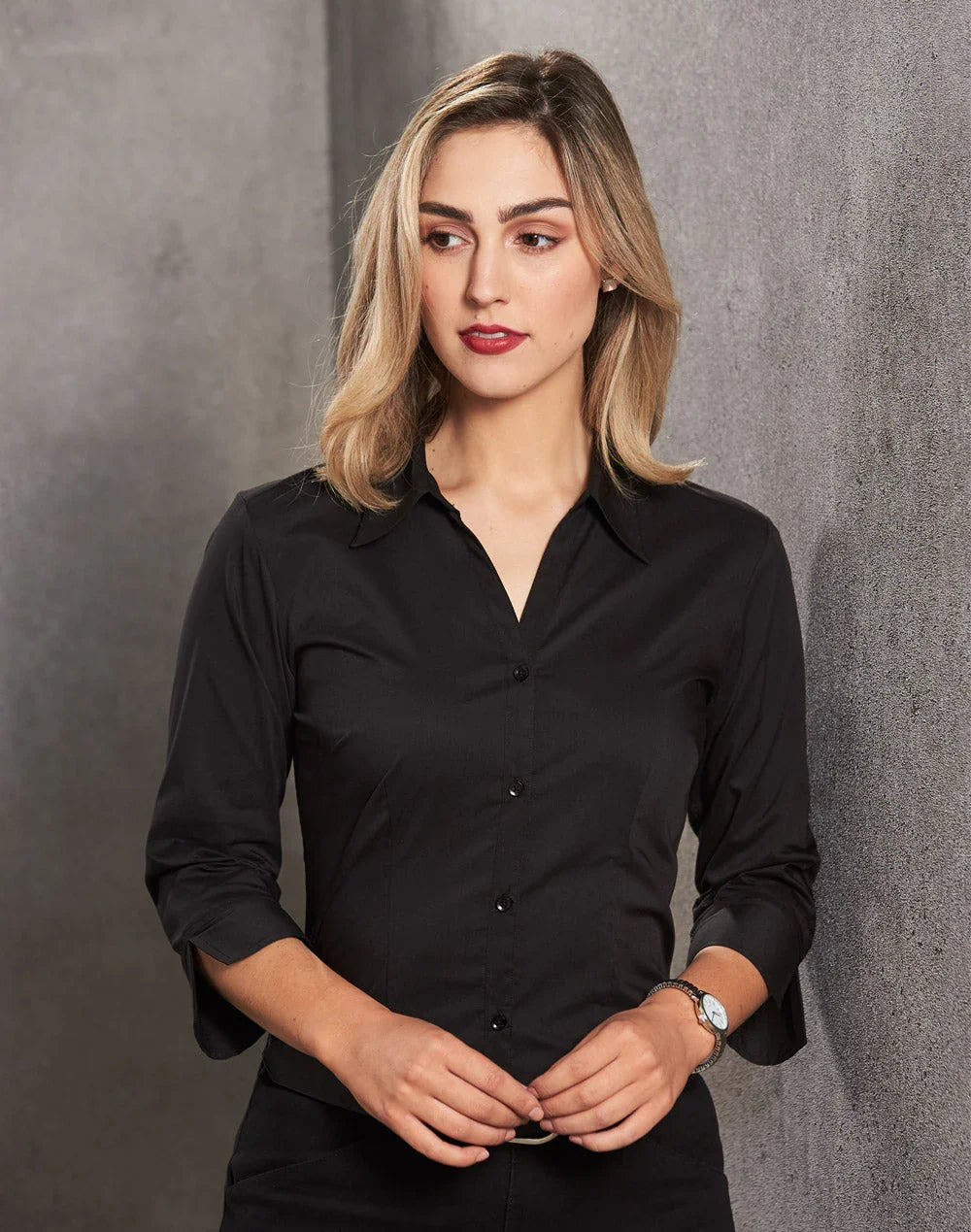 Ladies Teflon Executive 3/4 Sleeve Shirt BS07Q - PrintaPromo