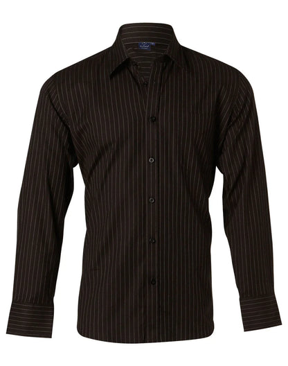 Mens Herringbone Pin Stripe Long Sleeve Shirt BS17 - PrintaPromo