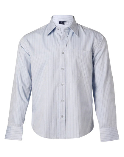 Mens Herringbone Pin Stripe Long Sleeve Shirt BS17 - PrintaPromo