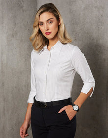 Ladies Pin Stripe 3/4 Sleeve Shirt BS18 - PrintaPromo