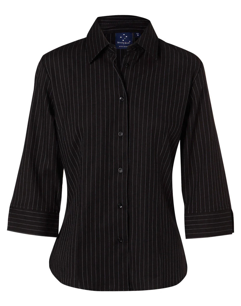 Ladies Pin Stripe 3/4 Sleeve Shirt BS18 - PrintaPromo