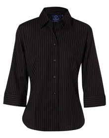 Ladies Pin Stripe 3/4 Sleeve Shirt BS18 - PrintaPromo