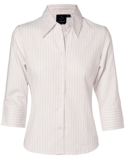 Ladies Pin Stripe 3/4 Sleeve Shirt BS18 - PrintaPromo