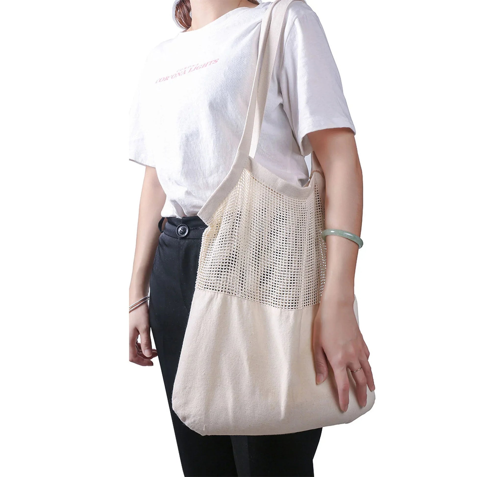 Jamaica Mesh Calico Tote Bag - PrintaPromo