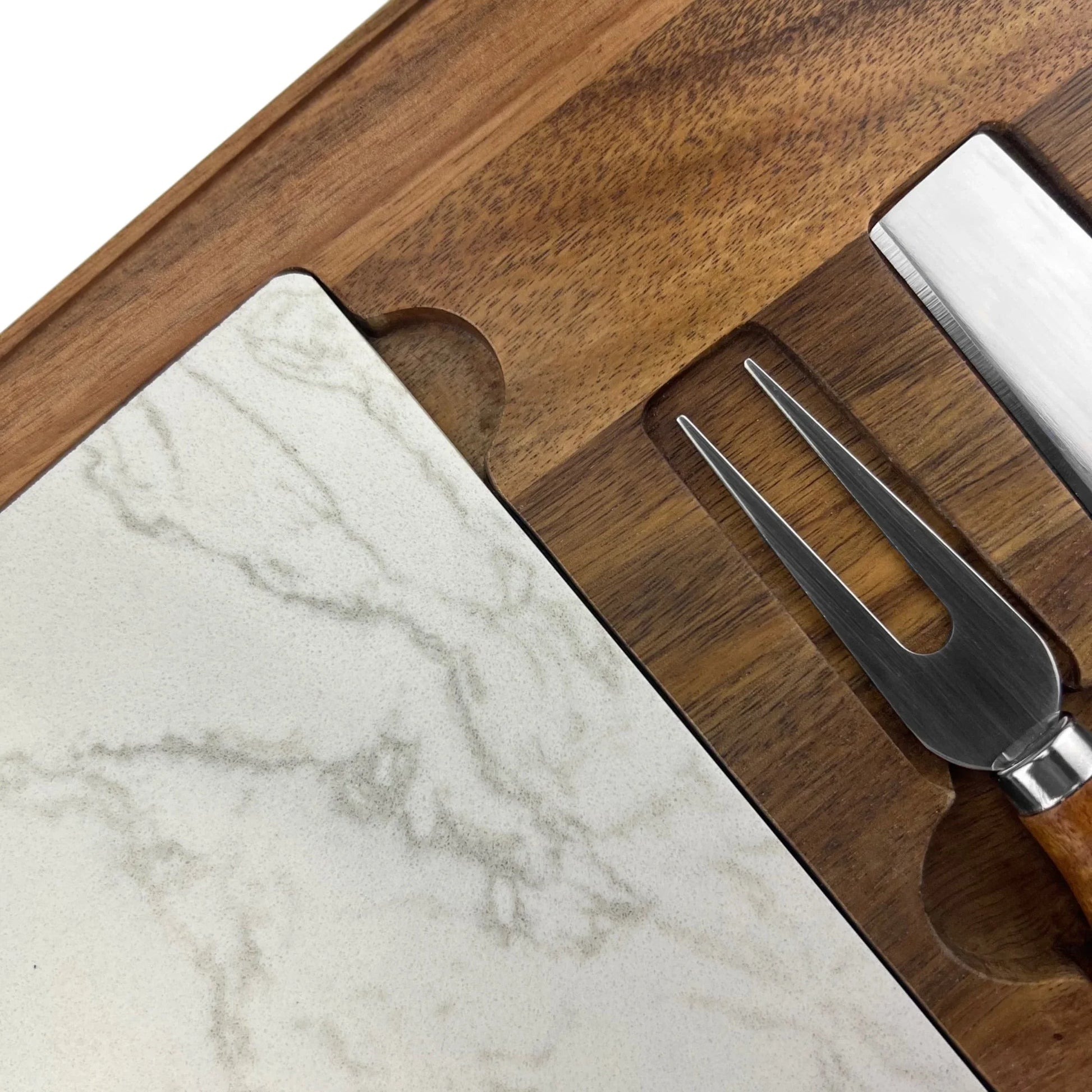 Fuzo Marble Cheeseboard and Knife Set - PrintaPromo