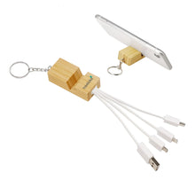 Phone Stand Bamboo Charging Cable Key Ring - PrintaPromo